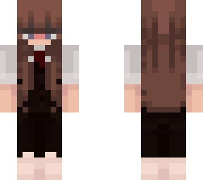 suit girl with brown hair