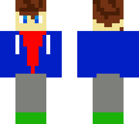 blue hoodie and red shirt