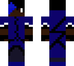 blue lightning mage fairy tail skin with yellow gloves and blue dyed hair
