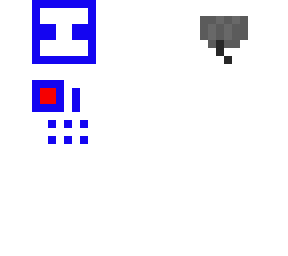 white and blue computer