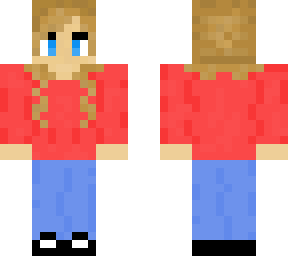blonde girl in a red sweater