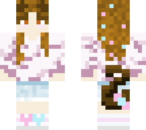 blue and pink cat girl