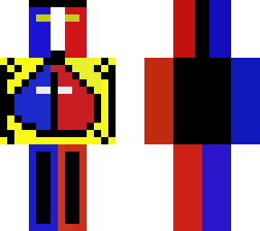 blue and red man