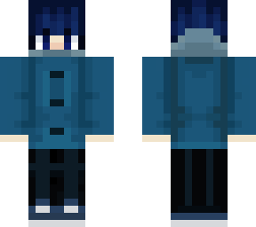 blue rain coat boy