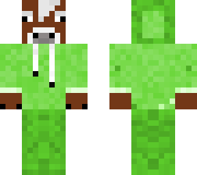 cow in green hoodie