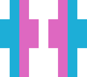 half pink half blue