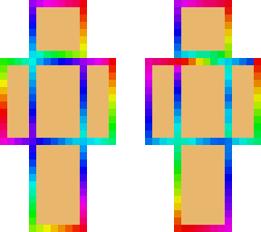 rainbow outline with light brown inside