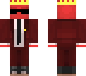 red gradient with glasses and crown