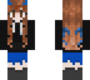blue demon brown hair black hoodie