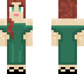 girl in a green dress