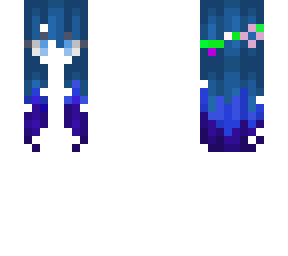 navy blue fade purple hair base with flowers