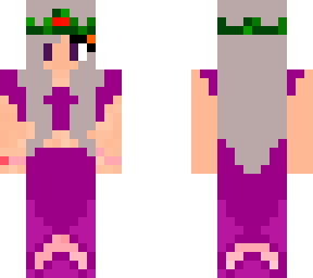 purple mermaid with silver hair