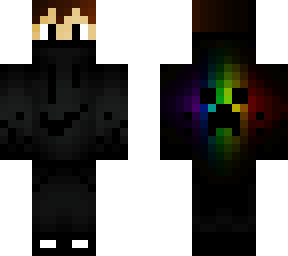 cool rainbow gamer with glowing creeper and effects