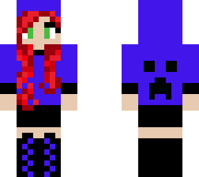 purple creeper girl with red hair