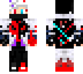 white haired skull nova black and red