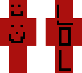 a classic red skin with lol on the back