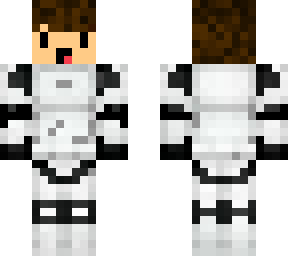 finn in storm trooper suit (mask off)