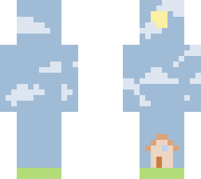 house and blue ski