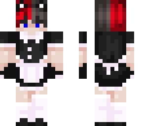 emo split dye maid cat boy