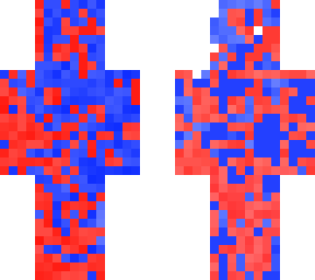 red and blue corrupted alien