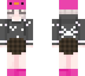 female with pink duck hat