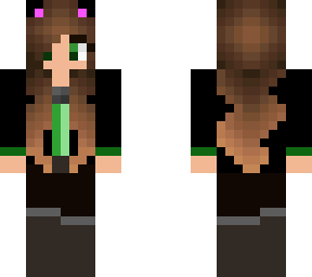 green moody girl pink cat ears