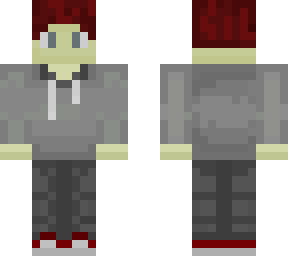 a boy in grey.