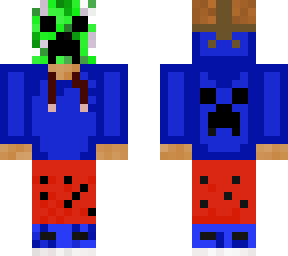 blue minecraft creeper skin