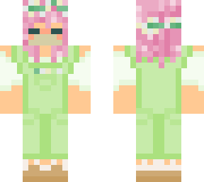 pastel masked overall girl
