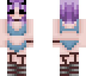 unfinished purple hair bikini girl
