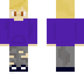 blond guy purple sweatshirt