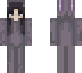 girl in a purple bunny onsie