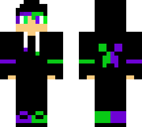 purple and lime green boy skin