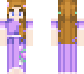 purple dress with blonde hair