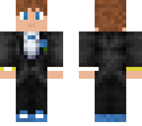 tuxedo with blue tie