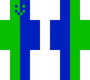 blue and green smile
