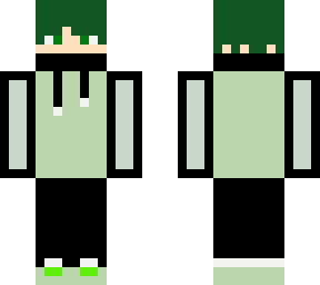 boy with green hair and hoodie