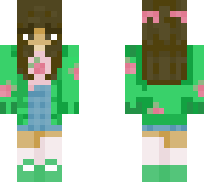 brown haired girl in strawberry cloths