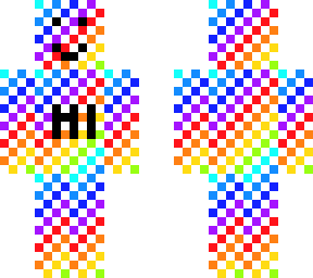 inverted rainbow white bob | Minecraft Skin