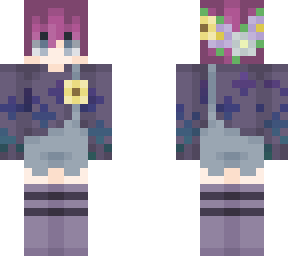 purple and overalls