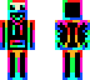 black with rainbow outline