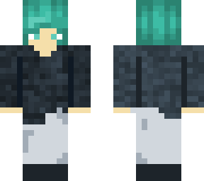 teal haired boy