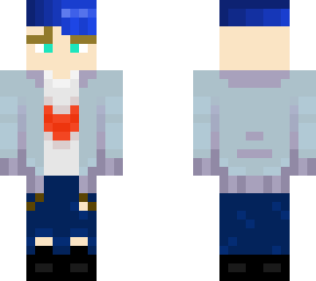 blue hair jacket boy