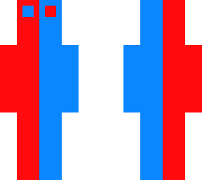 half blue half red skin