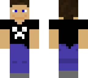 man with black and white shirt with creeper on it
