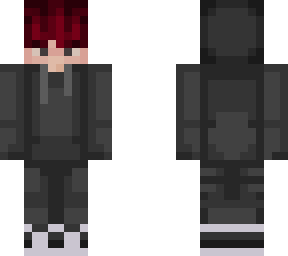 red hair black hoodie boy
