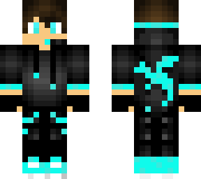 blue and black gamer boy with dragon hoodie