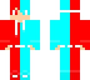 2 color outfit (red and cyan) (+wig & contact lenses)