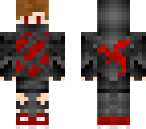 red and black gamer boy with dragon and scratch hoodie