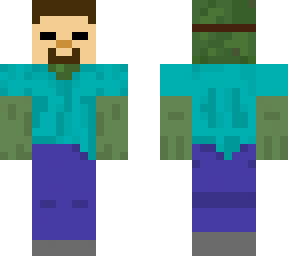 zombie wearing steve mask